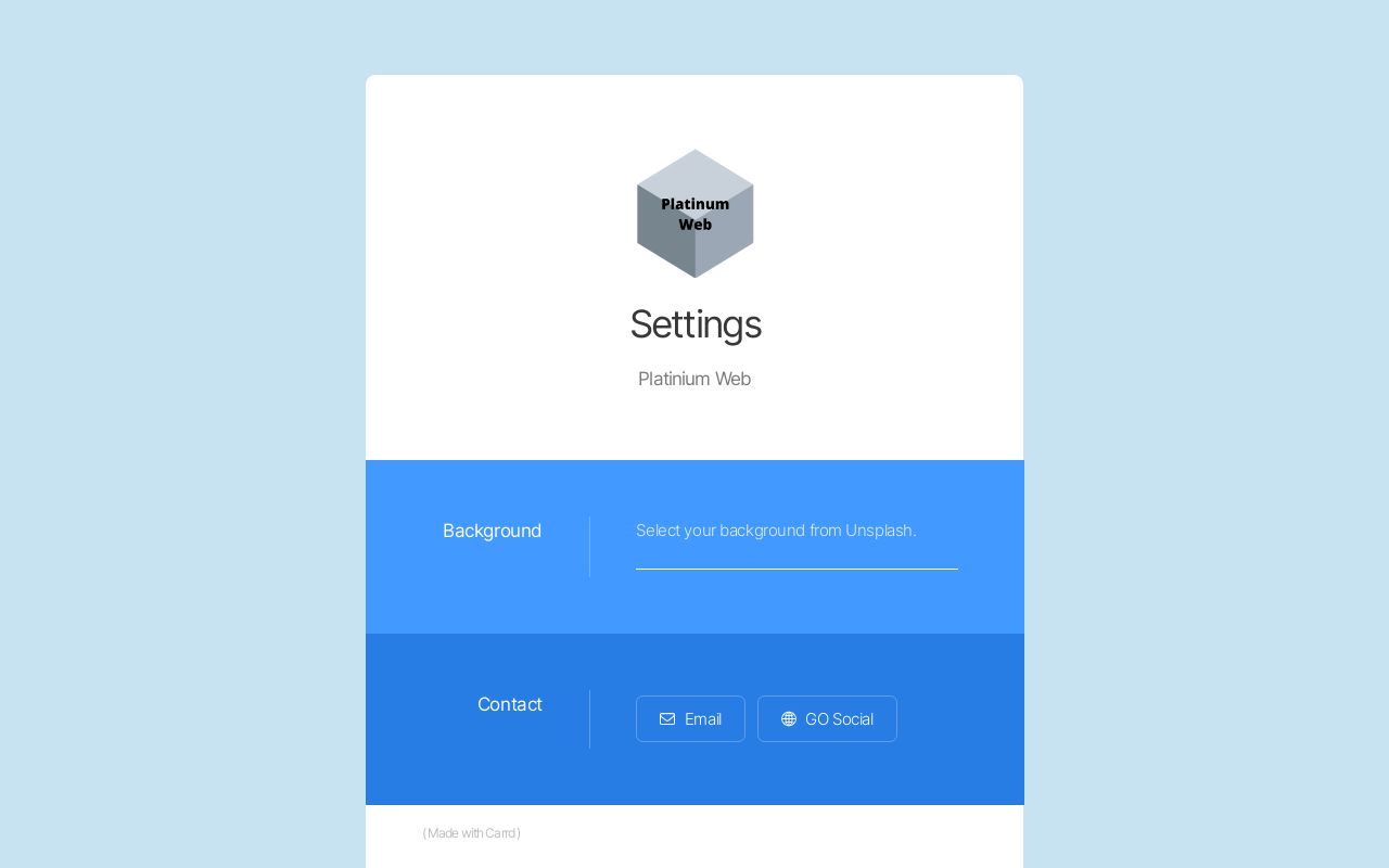 Carrd profile picture for @settings